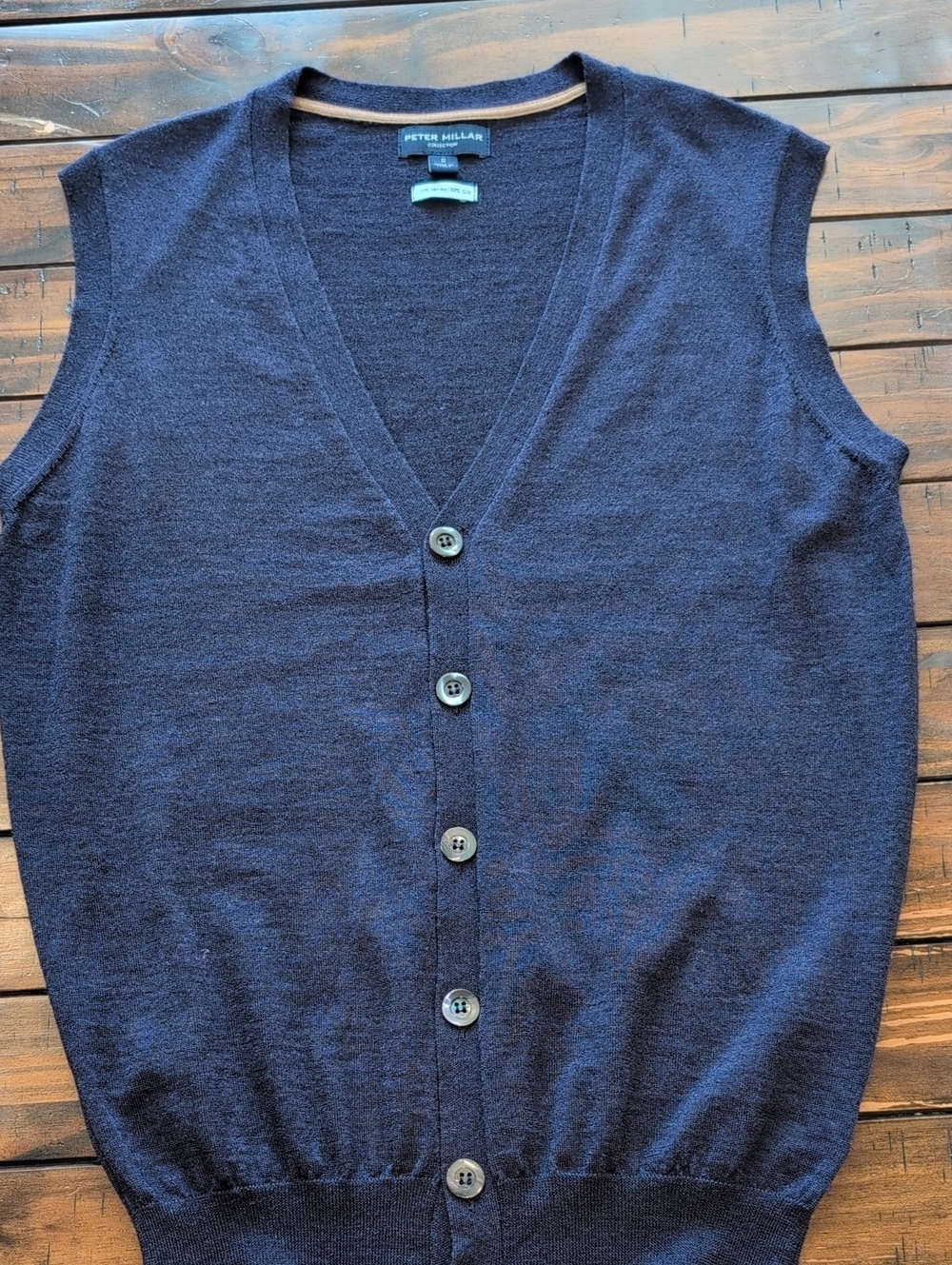 Peter Millar Collection Wool Silk Button Down Vest